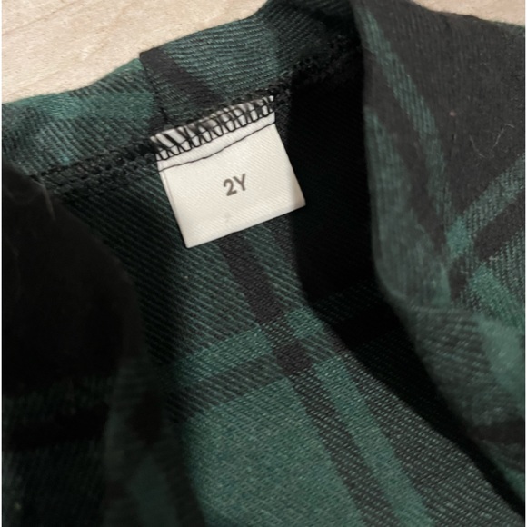 Green Plaid Toddler Cardigan - Picture 3 of 5